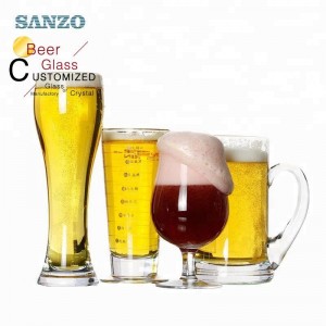 Sanzo Reklamowa szklanka do piwa z uchwytem Dostosowane wytrawione logo Szklana puszka piwa Szklanka do piwa Pepsi
