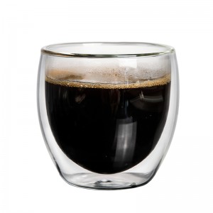 Sanzo Ręcznie żaroodporne szkło borokrzemianowe przezroczyste podwójne szklane szklane kubki do kawy Filiżanka do herbaty Filiżanka do kawy 350 ml